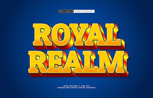 royal realm editable text effect with a castle and game text style