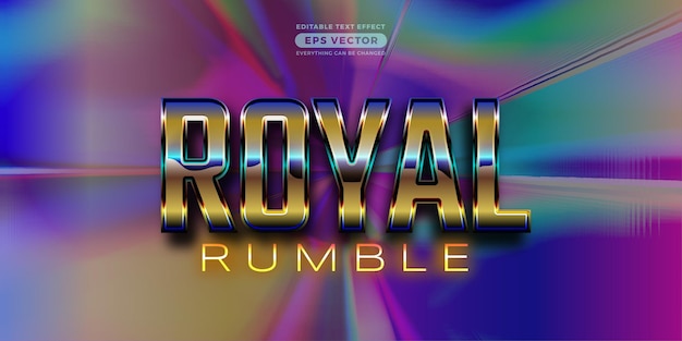 Редактируемый текстовый эффект Royal Rumble в стиле ретро идеально подходит для постеров в социальных сетях и продвижения шаблонов баннеров