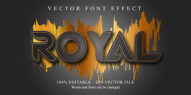 로얄 텍스트, 황금 스타일 편집 가능한 텍스트 효과