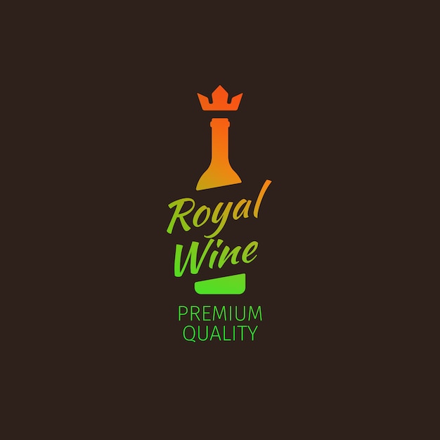 Logo colorato di qualità premium di vino reale