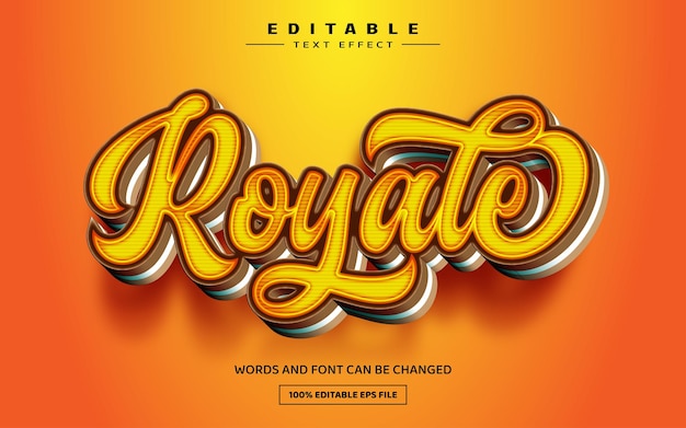 Royale 3d bewerkbare teksteffectsjabloon