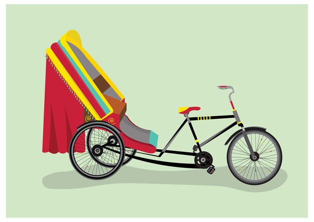 Vector royalty free vector image of cycle rickshaw