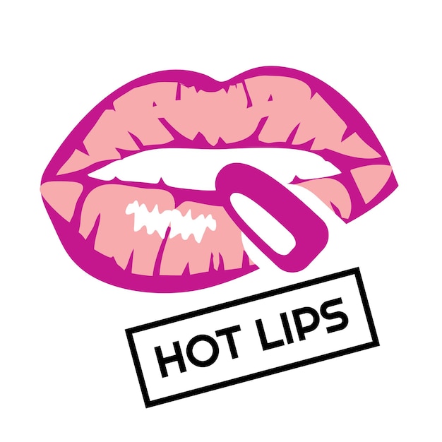 royalty's gratis vectorillustratie van vinger op sexy roze lippen
