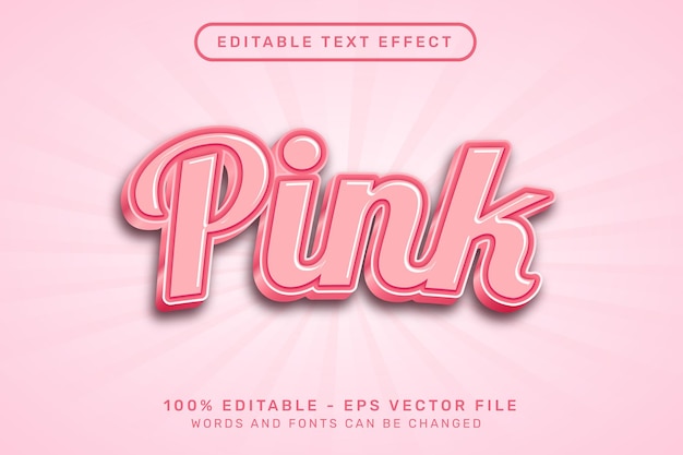roze 3D-teksteffect en bewerkbaar teksteffect