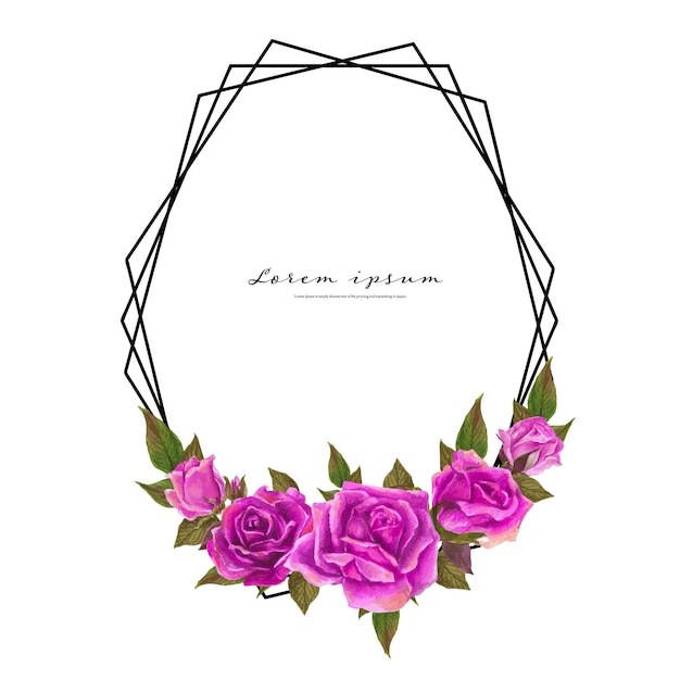 Roze aquarel frame. Bloemen krans