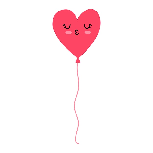Roze ballon hart romantische Valentijnsdag wenskaart