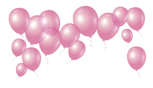 Vector roze ballon op witeachtergrond