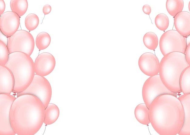 Roze ballonnen op witte achtergrond Vectorillustratie