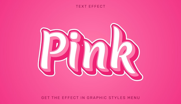 Roze bewerkbaar teksteffect in 3D-stijl