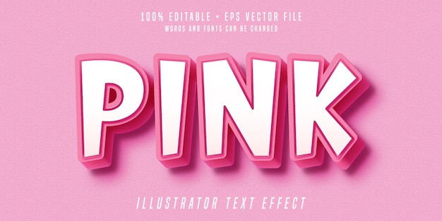 Roze bewerkbaar teksteffect Mooie stijl 3D-lettertype