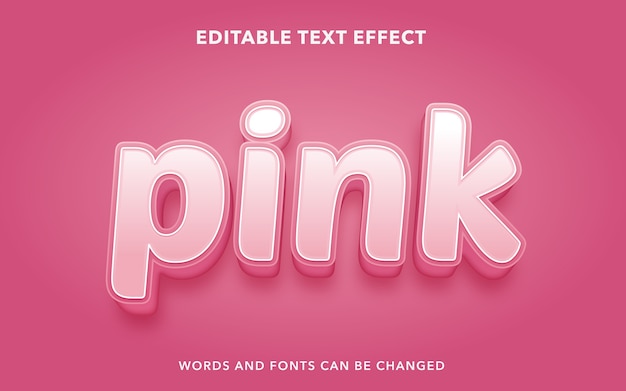 roze bewerkbare teksteffectstijl