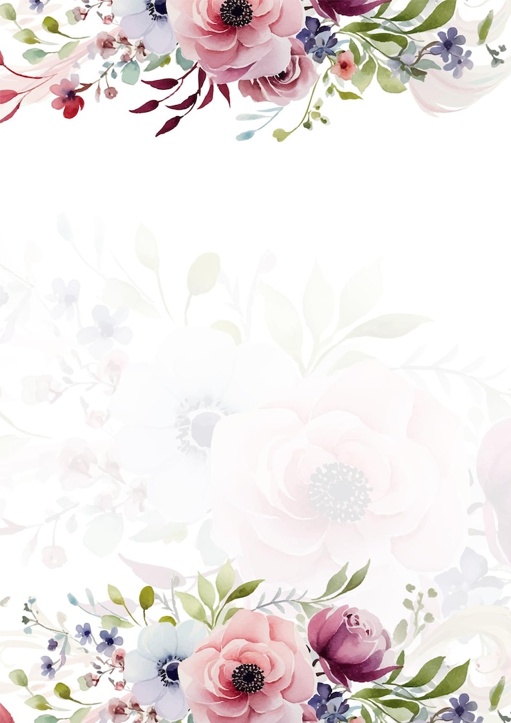 Vector roze blauw en paars violet moderne krans achtergrond uitnodigingsframe met flora en bloemen