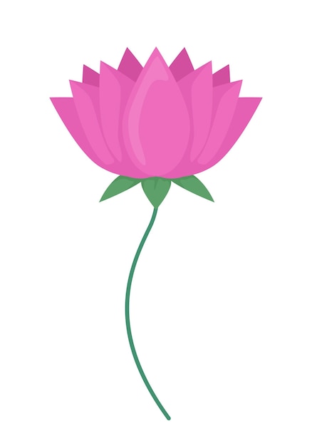 Roze bloeiende bloem semi-egale kleur vector-object