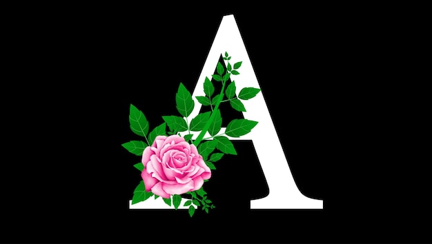 Roze Bloem ABC Gratis Vector