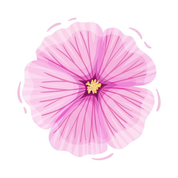Vector roze bloem decoratief vectorelement geïsoleerd op witte achtergrond