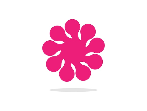 Roze bloem logo ontwerp vector illustrator