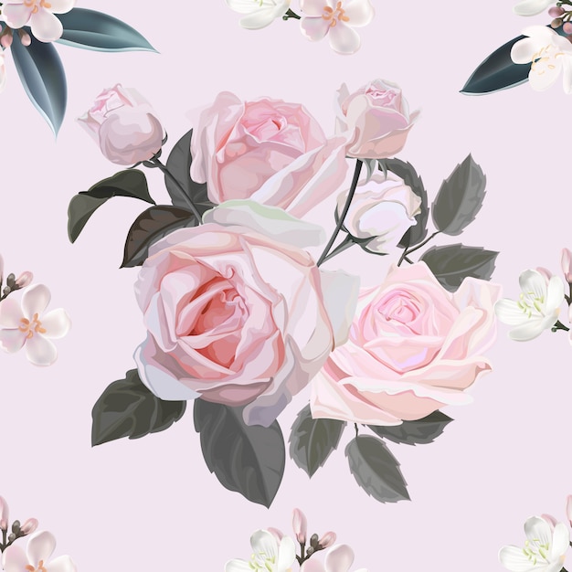 Roze bloem naadloze patroon vectorillustratie