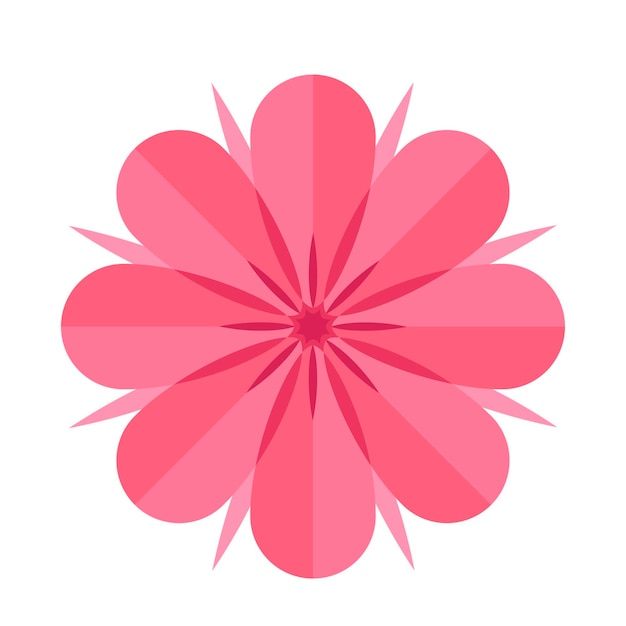Roze bloem plat icoon geïsoleerd op witte achtergrond