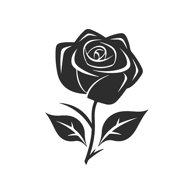 Vector roze bloemen geïsoleerd op een witte achtergrond rose tattoo ontwerp zwart-wit vectorillustratie