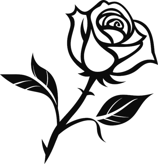 roze bloemvector voor stickertattoo en kunst aan de muur