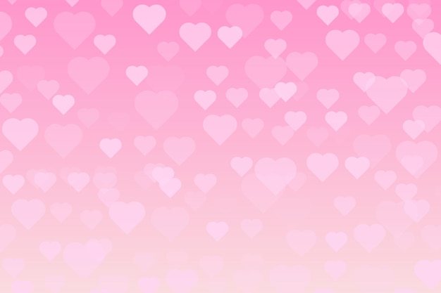 Roze bokeh harten achtergrond