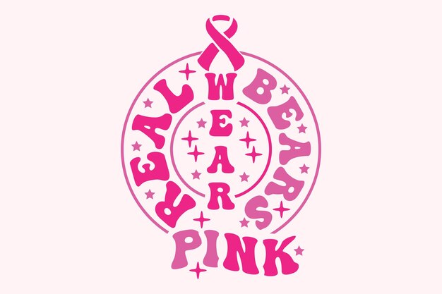 Vector roze borstkanker typografie tshirt design