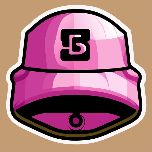 Roze buckethat-sticker