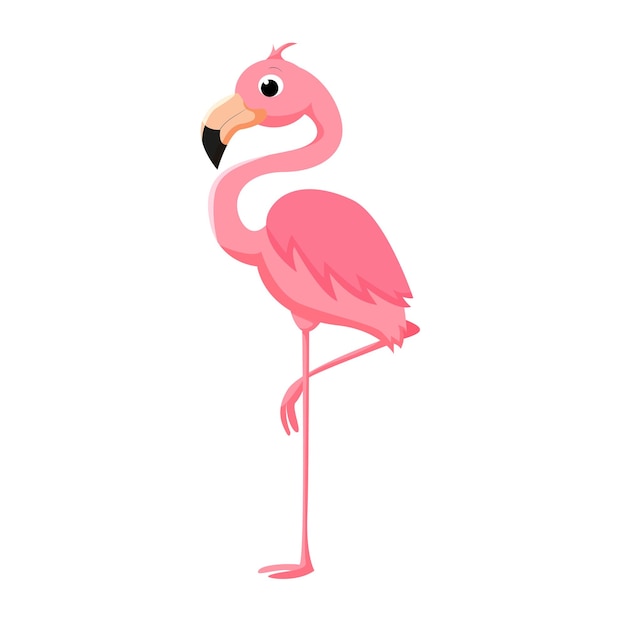 Roze cartoon flamingo vectorillustratie