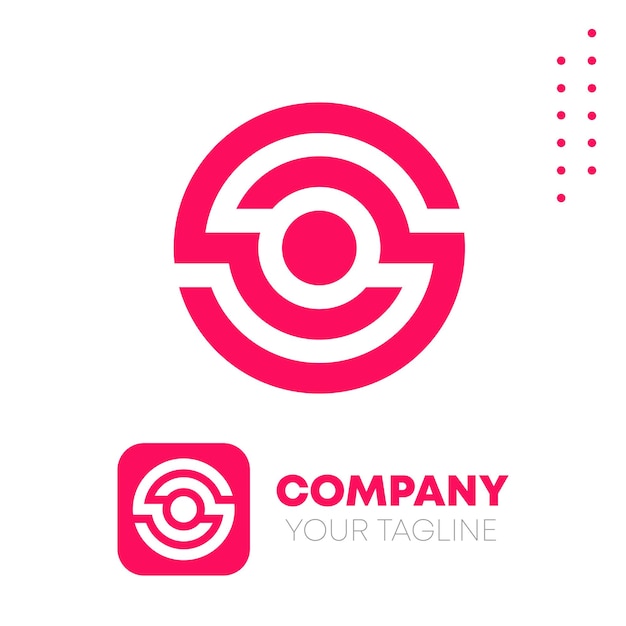 Roze circulaire ronde logo ontwerpsjabloon