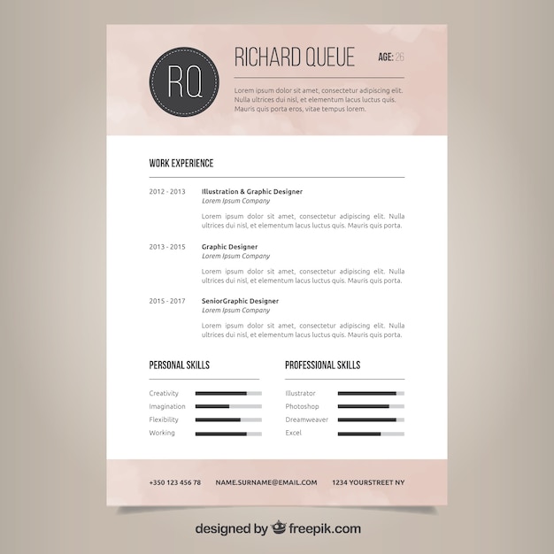 Roze cv-ontwerp