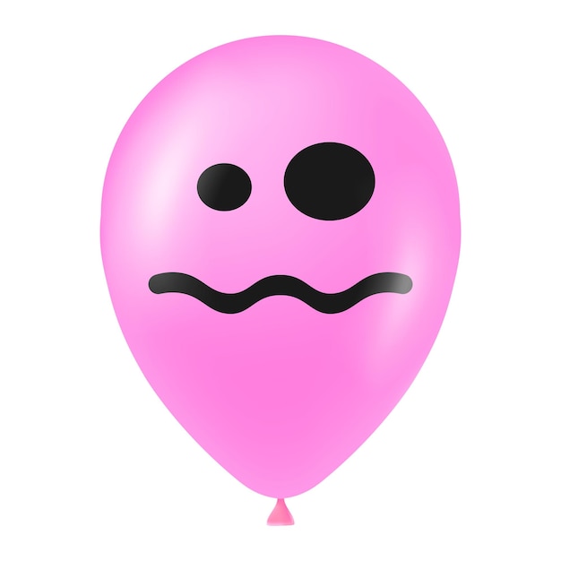 Roze de ballonillustratie van Halloween met eng en grappig gezicht