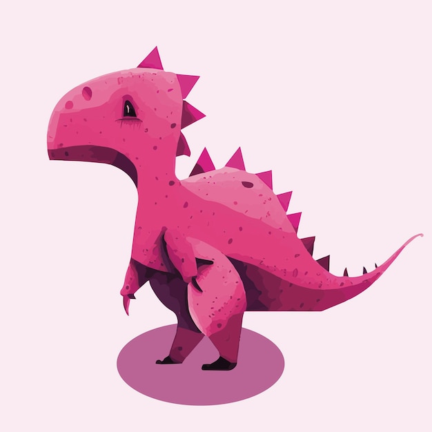 Vector roze dino, schattige baby dino illustratie