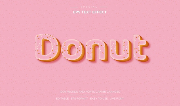 Roze donut teksteffect