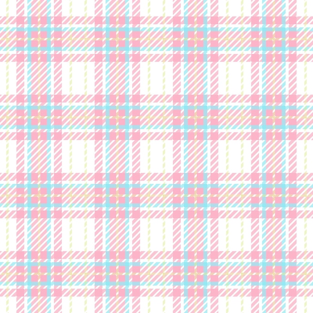 Roze en blauwe kleur naadloze tartan patroon vector stof textuur geruite achtergrond