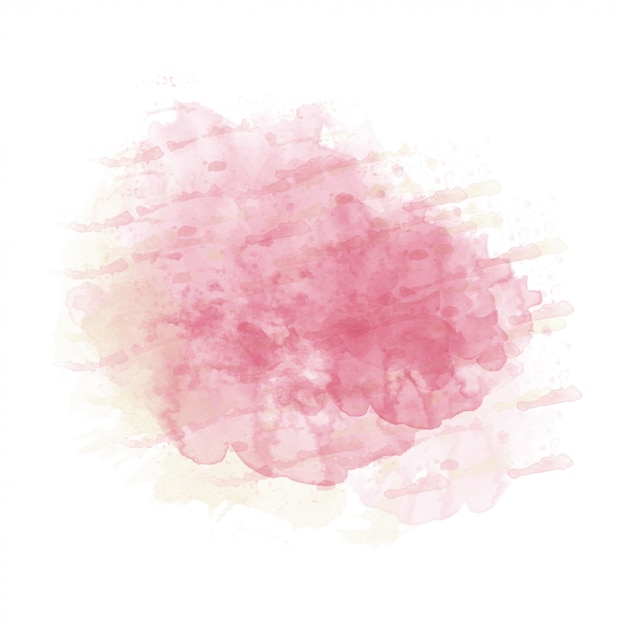 Roze en gele waterverf geschilderde geïsoleerde vlek
