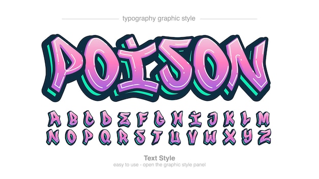 Vector roze en groene vetgedrukte graffiti-typografie