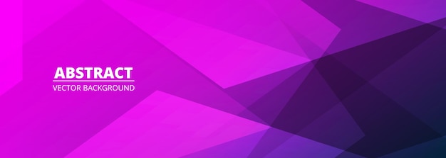 Roze en paarse abstracte moderne brede banner met geometrische vormen Kleurrijke abstracte achtergrond