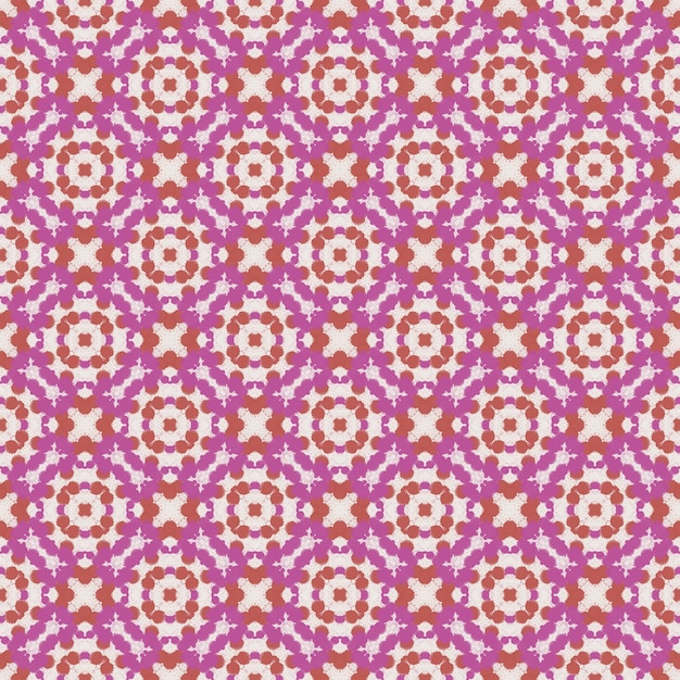 Vector roze en rood water kleur verf splash abstracte naadloze patroon achtergrond bloemen mandala ornament