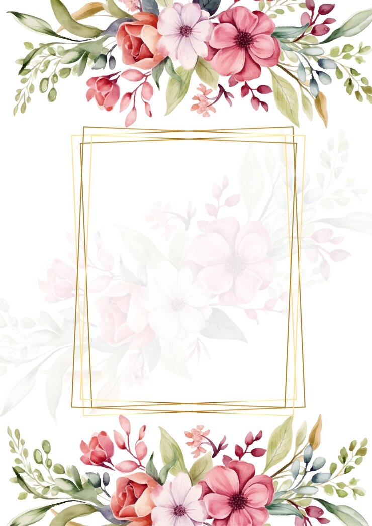Vector roze en witte vector realistische gouden luxe uitnodiging met flora en bloemen