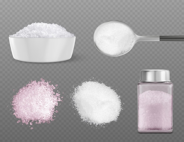 Roze en witte zoutstapel set