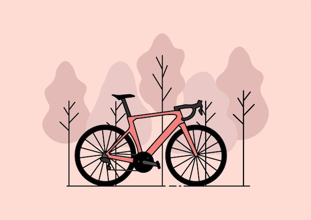 Roze fiets in het bos
