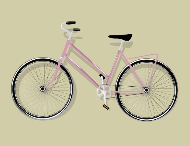 Roze fiets vrouwen geïsoleerd, vectorillustratie