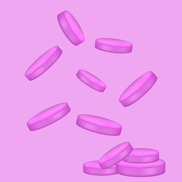 Roze figuren in de vorm van tabletten
