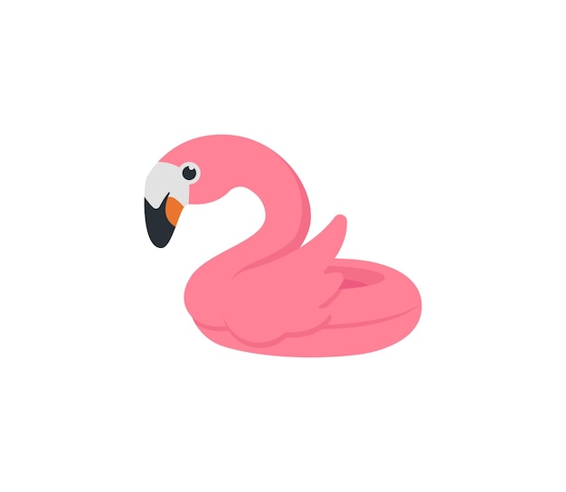 Roze flamingo float vector geïsoleerde pictogram. Emoji-illustratie. Flamingo zwembad float