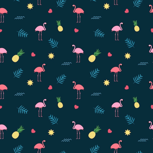 Roze flamingo naadloze patroon achtergrond. illustratie