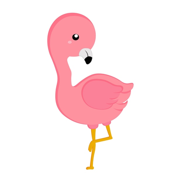 Roze Flamingo Vogel Vector Clipart Tekening