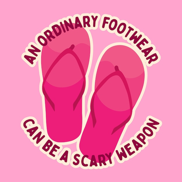 roze flip flop vector met citaten sticker illustratie