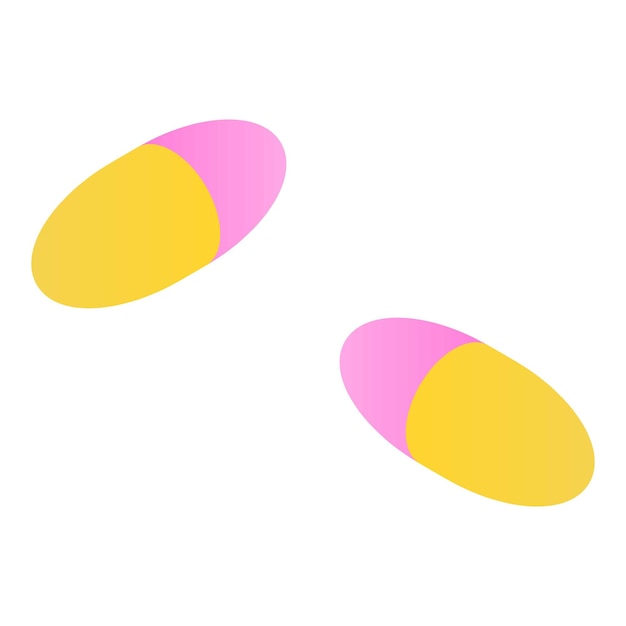 Vector roze geel capsulepictogram isometrisch van roze geel capsule vectorpictogram voor webontwerp dat op witte achtergrond wordt geïsoleerd