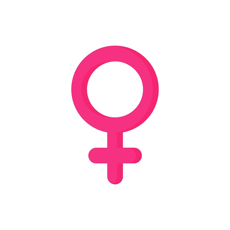 Roze geslachtssymbool van de vrouw.