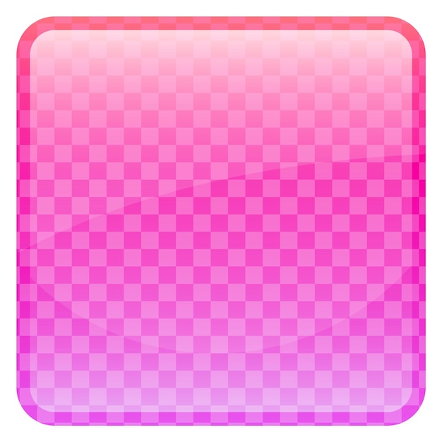 Roze glanzende transparante knop Cartoon ui-element geïsoleerd op een witte achtergrond
